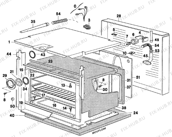 Взрыв-схема плиты (духовки) Electrolux EOB745K1 - Схема узла Electrical equipment